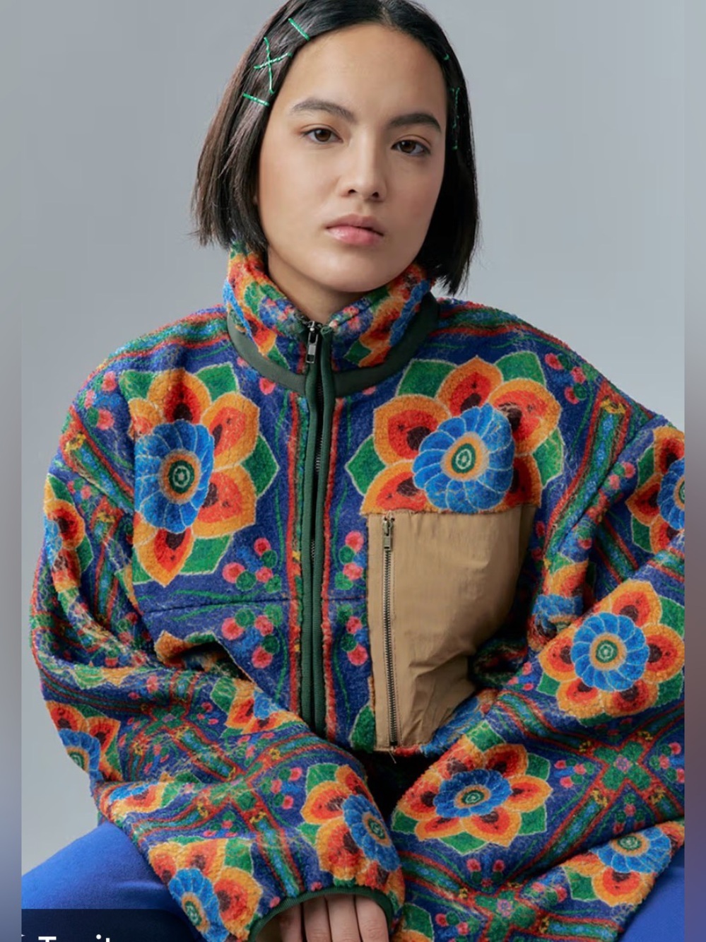 Sundae School Dancheong Fleece Zip-Up NWOT